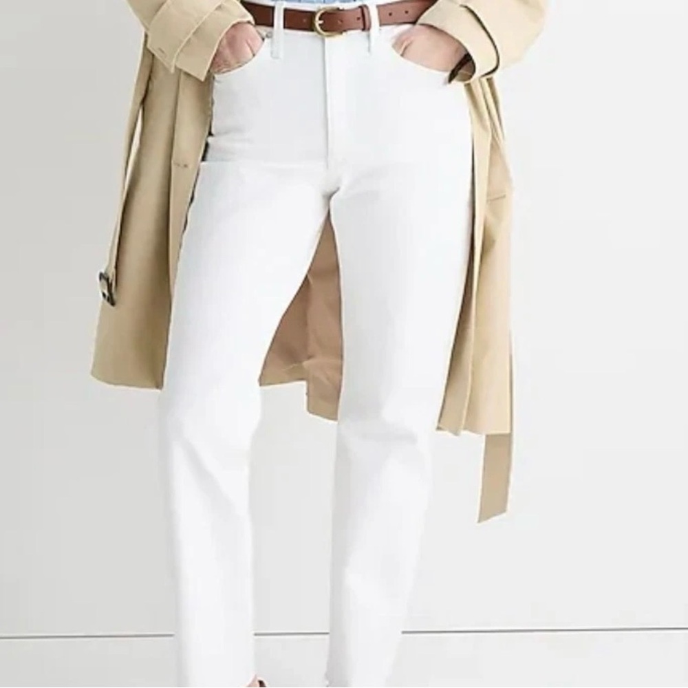 J. Crew Slim Boyfriend White Distressed Jeans Size 6